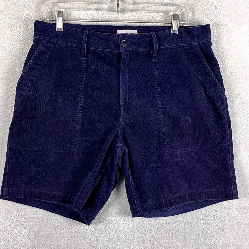 Taylor Stitch Shorts Mens 34 Navy Corduroy Trail Preppy Pinwale Summer Huckberry